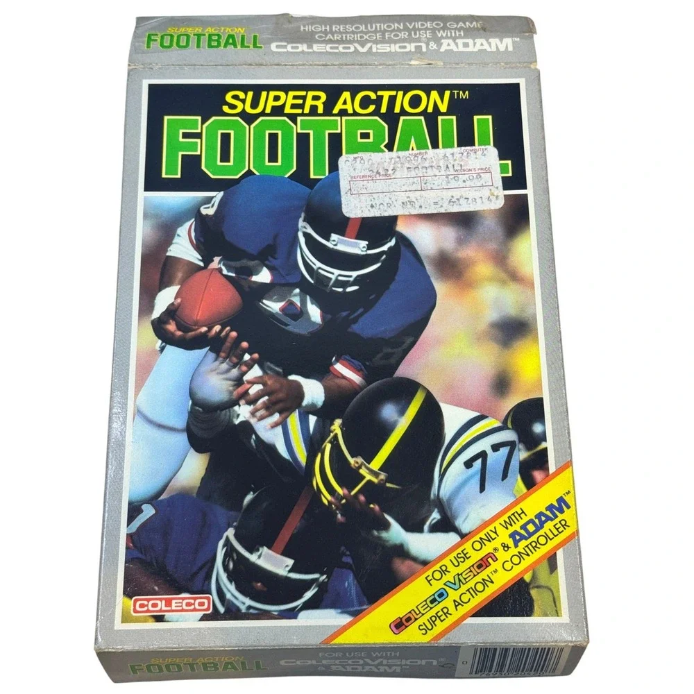 Super Action Football ColecoVision ADAM 1984 Video Game Cartridge Boxed 2422
